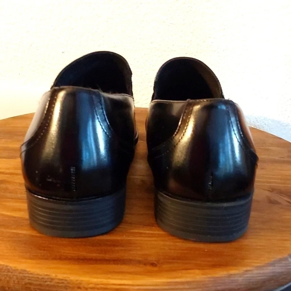 Stacy Adams Mens Black Leather Slip On Dress Shoes Loafers  Luxe Sz.12W